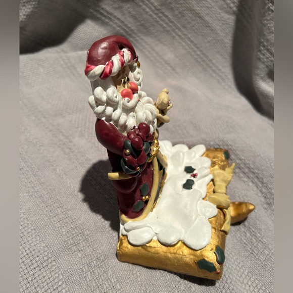 Nostalgic Christmas Polymer Clay Stocking Holder - Santa - Picture 3 of 3